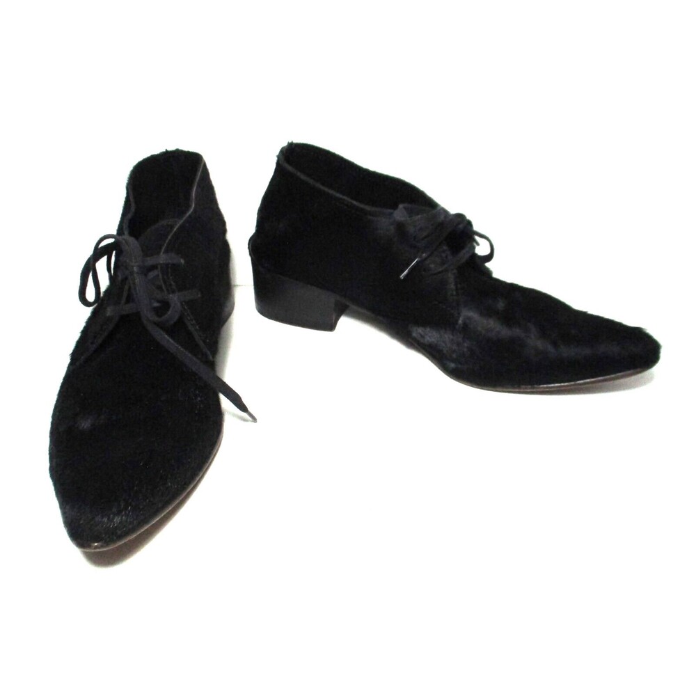 Billy Reid Indianola Booties Shoes Size 7 Women Black Pony Hair Hand Made Italy